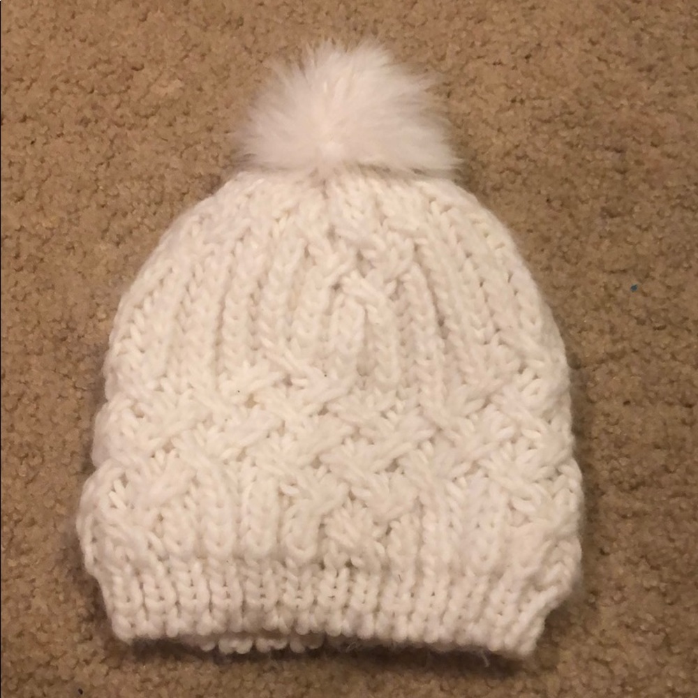 White crochet beanie